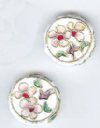 2 18x6mm White Cloisonné Disks